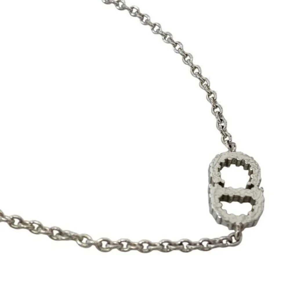 Christian Dior Bracelet Bangle Clair D LUNE CD Logo Metal Rhinestone Silver - Picture 5 of 8